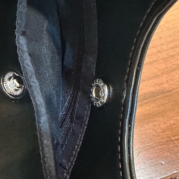 ๐4xHP๐VTG 1990s Mod Lucite Top Handle Black Faux Leather Bag - Picture 4 of 11